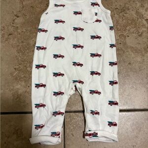 Kids One Piece Bodysuit with Red Truck Print